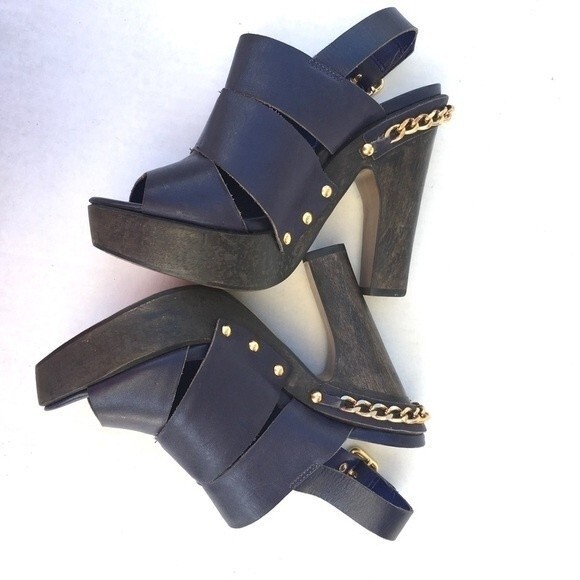 Carvela Kurt Geiger ChainStud Detailed Leather Platform Sandals 37 - Picture 7 of 14